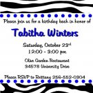 10 Fun Zebra #2 Custom Invitations ~ Birthday or Shower