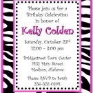 10 Fun Zebra #1 Custom Invitations ~ Birthday or Shower