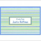 Green and Blue Stripe Personalized Notecards~The Justin