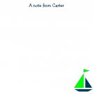 Personalized Sailboat FLAT Notecards~ Preppy Lime Green and Navy ~ NEW