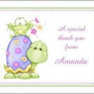 Baby Turtle w/Frog Personalized Note or Thank You Cards