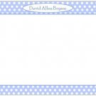 Personalized FLAT Correspondence Cards ~ Blue Baby Dots