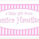 10 Personalized Gift STICKERS~ Sweet Pink Stripes