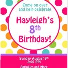Fun Polka Dot Invitations w/envelopes ~ 12 Printed and Shipped! ~ Any Colors