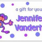 10 Personalized Gift STICKERS~ Funky Monkey!  CUTE!