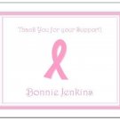 20 PINK RIBBON Personalized THANK YOU Cards ~ Style B
