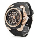 Men's Men's Watch Military Gold Case Rubber Band Wrist Watch