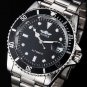 ** Men's Auto-Mechanical Calendar Silver Steel Band Wrist Watch **