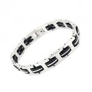 ** Men's Fashion Silica Gel and Titanium Steel Bracelet **