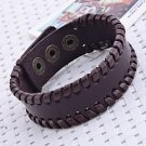 ** Classic Men's Simple Leather Braided Bracelet **