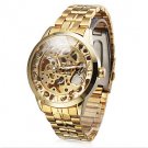 ** Men's Watch Auto-Mechanical Hollow Engraving Full Stainless Steel Band **