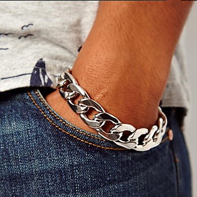** Men's Vintage Simple Chain Shape Alloy Chain & Link Bracelet **