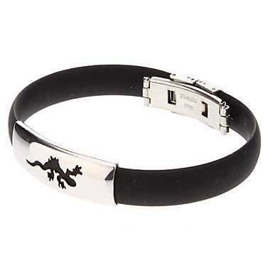 ** Men's The Vinyl Gecko Symbol Stainless Steel Bracelet **