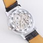 ** Semi-Mechanical Elegant Hollow Dial PU Band Wrist Watch **