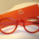 AUTH MONTANA VINTAGE DESIGNER PREPPY ROUND READING GLASSES READERS RED 3.00