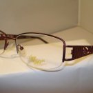 AUTH NEW APPLE BOTTOM EYEGLASSES 756 BURGUNDY SEMI RIMLESS
