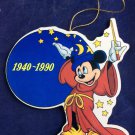Vintage 1990 Mickey Mouse Fantasia Sorcerer Ornament 1940-1990 Disney Ornament