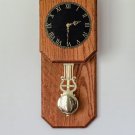 Stained Oak Wooden Wall clock with brass pendulum