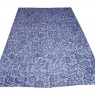 Indian White Ikat Kantha Quilt Cotton Ralli Throw Twin Blanket Bedspread Gudari