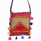 INDIAN BANJARA PATCHWORK VINTAGE HANDMADE EMBROIDERED BAG CROSS PURSE{13.5X11.8}