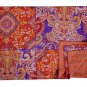 Indian Kantha Quilt Twin Size White Bedspread Reversible Blanket Throw Gudari