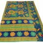 INDIAN VINTAGE TWIN GUDARI KANTHA QUILT COTTON THROW BEDDING BEDSPREAD BLANKET