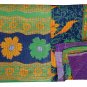INDIAN VINTAGE TWIN GUDARI KANTHA QUILT COTTON THROW BEDDING BEDSPREAD BLANKET
