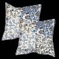 16" INDIAN WHITE COTTON CUSHION PILLOW COVER FLORAL & KANTHA WORK HANDMADE THROW