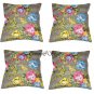 Indian Kantha Handmade Cotton Floral Cushion Stitch Case Home Decor Pillow Cover