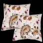 16" KANTHA INDIAN PILLOW EMBRODERED PAISLEY VINTAGE CUSHION COVER HOME DECOR