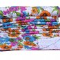 White Beautiful Kantha Quilt Indian Handmade Floral Throw CottonBlanket Gudari