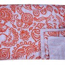 Indian Classic Floral Kantha Quilt Twin Size Bedspread Bedding Reversible Gudari
