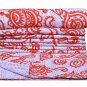 Indian Classic Floral Kantha Quilt Twin Size Bedspread Bedding Reversible Gudari