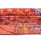 Indian Twin Kantha QuiltsThrow Gudari Ralli Cotton Hand Reversible Bedspread