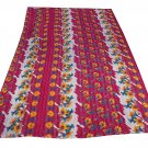 Indian Kantha GUDARI Quilt 100% Cotton Bedding Reversible Ikat Blanket Throw