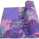 INDIAN QUEEN SIZE COTTON KANTHA QUILT THROW RALLI REVERSIBLE BEDSPREAD GUDARI