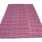 Indian Ikat Kantha Quilt Handmade Bedspread Reversible Twin Size Blanket Gudari