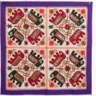 "34" INDIAN ELEPHANT WALL HANGING HAND EMBROIDERED ETHNIC TAPESTRY TABLE COVER