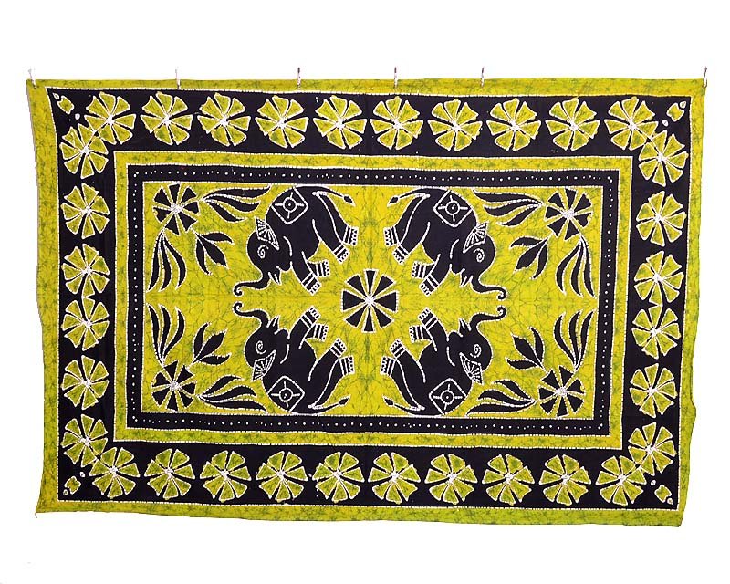 INDIAN ELEPHANT MANDALA COTTON WALL HANGING HIPPIE HOP BEDSHEET VINTAGE TAPESTRY