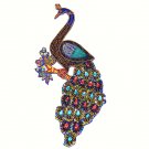 Indian Rhinestone Peacock Hand-Beaded Applique, Large Peacock Indian Applique.