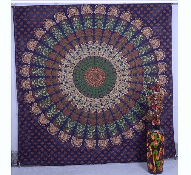 Indian Handmade Mandala Bedspread Table Cloth Bohemian Wall Hanging Tapestry Art