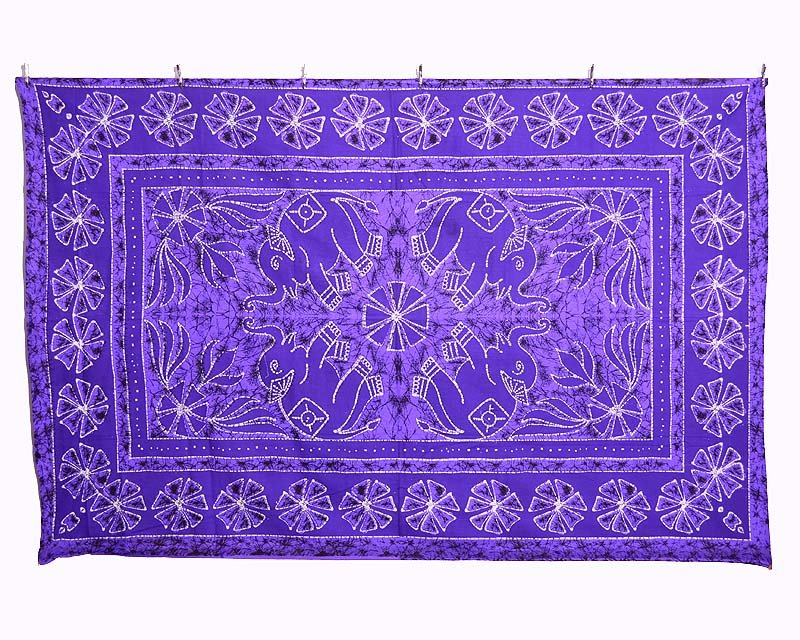 INDIAN ELEPHANT MANDALA COTTON BEDSHEET WALL HANGING TAPESTRY HOME DECOR ART