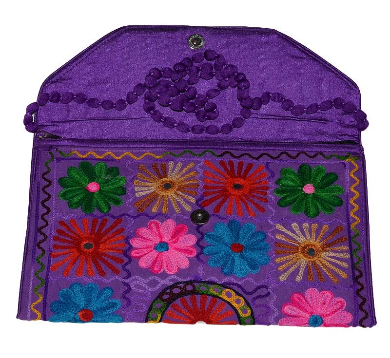 INDIAN NEW NICE BAG WEDDING STYLE CLUTCH MULTI COLOR HAND BEADED HANDMADE PURSE