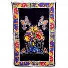 TREE&FROG PRINT COTTON BEDSPREAD WALL HANGING INDIAN BEDSHEET TAPESTRY DECOR ART
