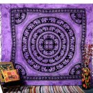 NICE PURPLE ELEPHANT MANDALA BEDSPREAD WALL HANGING TAPESTRY TABLE COVER  DECOR