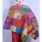 Handmade Indian Embroidered Kantha Silk Shawls/Hand- Stiched Scarves wraps Shawl