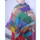 Beautiful Handmade Indian Silk Shawl / Scarf / Wraps Handmade Sari Kantha Shawl