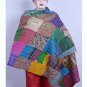 Beautiful Handmade Indian Silk Shawl / Scarf / Wraps Handmade Sari Kantha Shawl