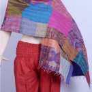 Beautiful Handmade Indian Handmade Shawl Sari Silk Shawl / Scarf / Wraps Kantha