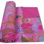 INDIAN KANTHA QUILT COTTON RALLI REVERSIBLE THROW BEDSPREAD FRUIT PRINT GUDARI